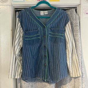 Vintage jean striped button down